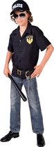 Magic Design Verkleedshirt Politie Jongens Polyester Zwart Mt 164