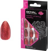 Royal 24 Stiletto Glue-On Nails - Cherry d'hiver