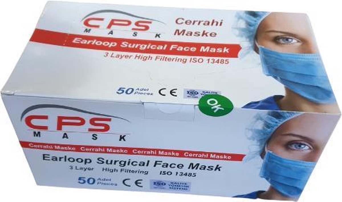 Surgical Face Masks Type Iir -50 Pieces/white
