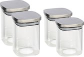 Gerim - 4x bocaux de conservation des aliments de cuisine en verre - 2 tailles 1400/1100 ml