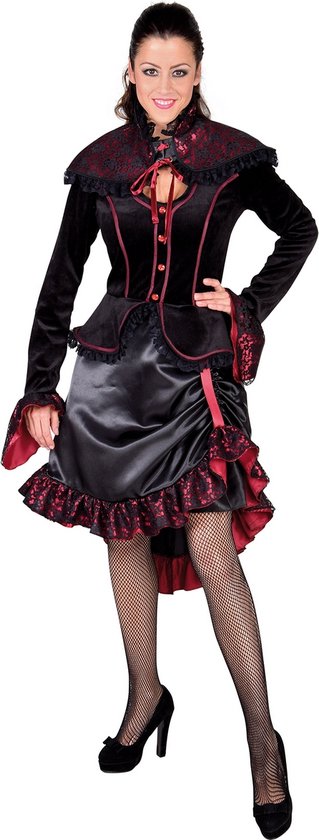 Magic By Freddy's - Steampunk Kostuum - Steampunk Gravin Draculina - Vrouw - Zwart - Small - Halloween - Verkleedkleding