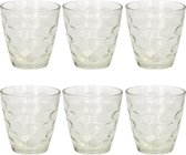 6x Pièces verres à eau transparents / verres à boire cercle relief 300 ml en verre - Bases de Cuisine/ vaisselle
