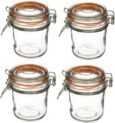 Set de 18x bocaux de conservation/bocaux de conservation en verre avec fermeture clip - 330 ml