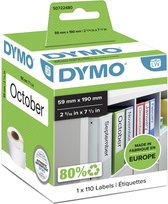 DYMO originele LabelWriter labels voor ordners | 59 mm x 190 mm | 110 zelfklevende etiketten | Geschikt voor de LabelWriter labelprinters | gemaakt in Europa