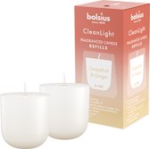 Bolsius - CleanLight - Bougies Bougies parfumées Rechargeables - Pamplemousse & Gingembre - 12 Recharges Parfumées