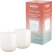 Bolsius - CleanLight - 12 Gegeurde Navullingen - Cypress & Amber - Navulbare Geurkaarsen
