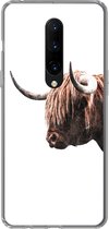Geschikt voor OnePlus 7 Pro hoesje - Schotse hooglander - Hoorn - Portret - Siliconen Telefoonhoesje