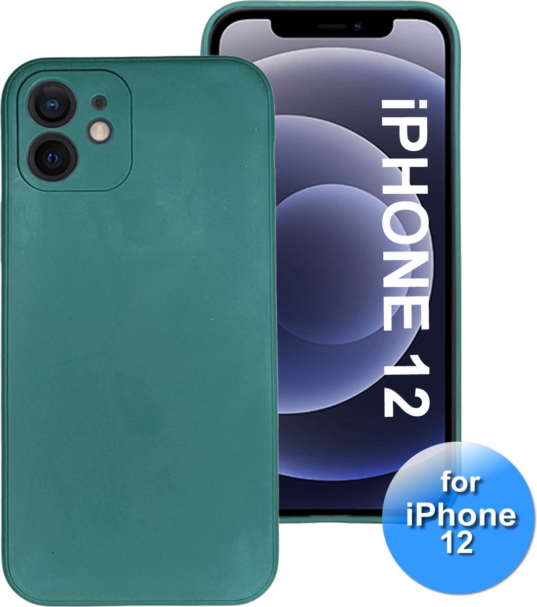 Hoesje geschikt voor iPhone 12 - telefoonhoesje - Back Cover - Siliconen - Groen