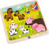 Eurekakids Puzzle Mom & Bébé - Puzzle Forme Bois - Avec Pièces Épaisses - 30 x 30 cm