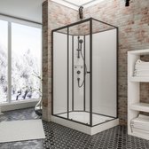 Schulte Tahiti - cabine de douche fermée - type gauche - 90x120x204 cm - profil noir - verre de sécurité transparent - mitigeur - set de douche