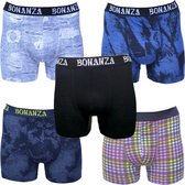 5 stuks Bonanza boxershorts - Katoen - 5 kleuren - Maat XL