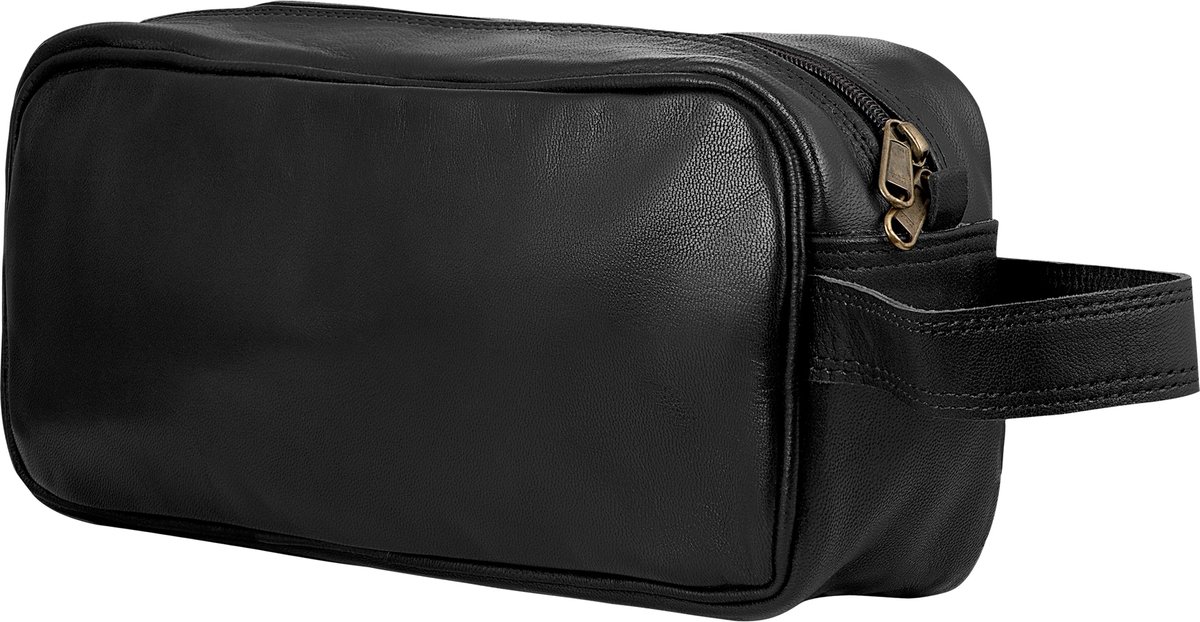 Johnny Fly Leren Toilettas - zwart - ecologisch - Limited Anniversary Edition