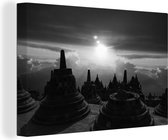 Canvas Schilderij Indonesië - Zon - Zwart - Wit - 30x20 cm - Wanddecoratie