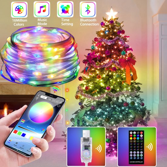 NexLights 10 meter RGB USB Kerstverlichting Inclusief