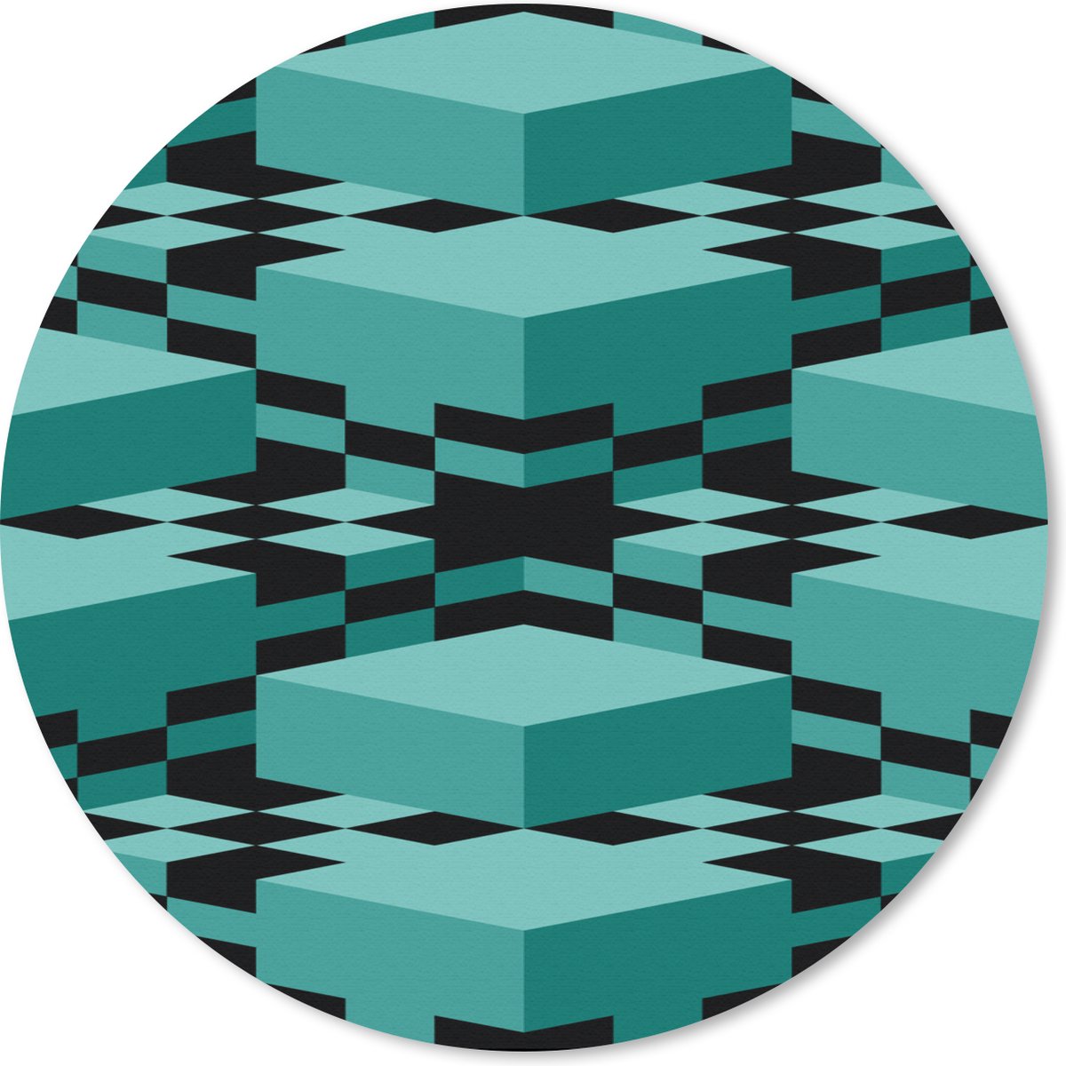 Muismat rond 30x30 cm - Mousepad 3D - Blokken - Patronen - Ronde muismatten