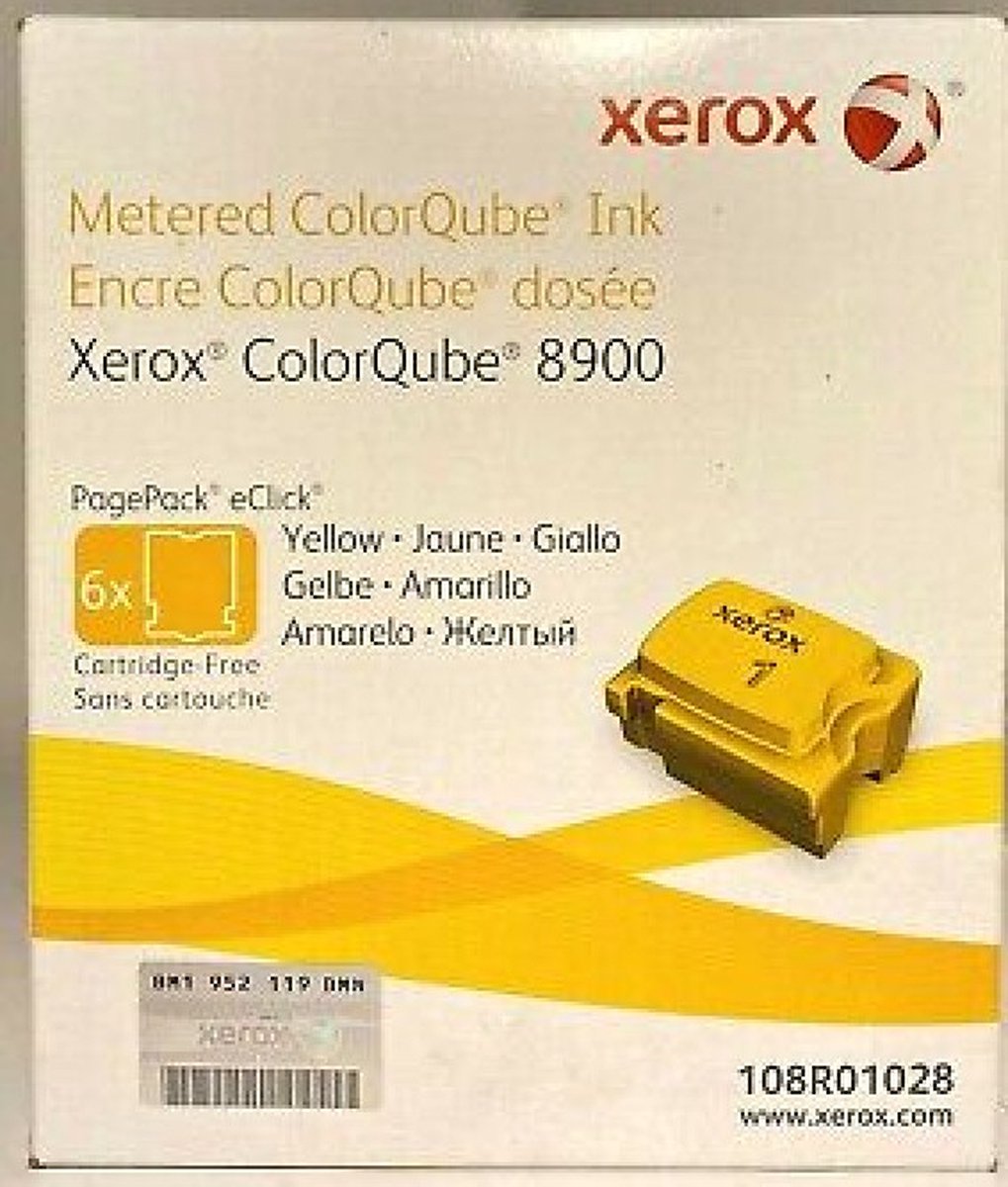 Xerox 108R01028 inkt-stick 6 stuk(s) Geel 16900 pagina's