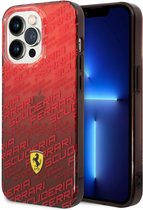 Ferrari Gradient Allover Scuderia Back Cover - Geschikt voor Apple iPhone 14 Pro Max (6.7") - Rood