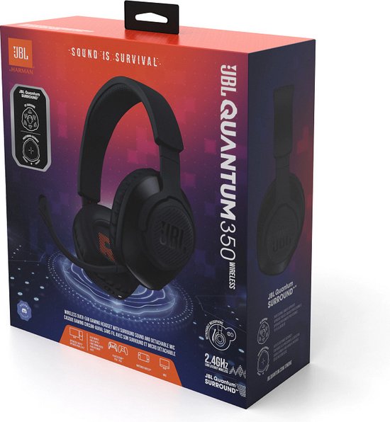 JBL Quantum 350 - Draadloze Gaming Headset - Over Ear - Zwart - PS4/PS5, PC & Nintendo Switch