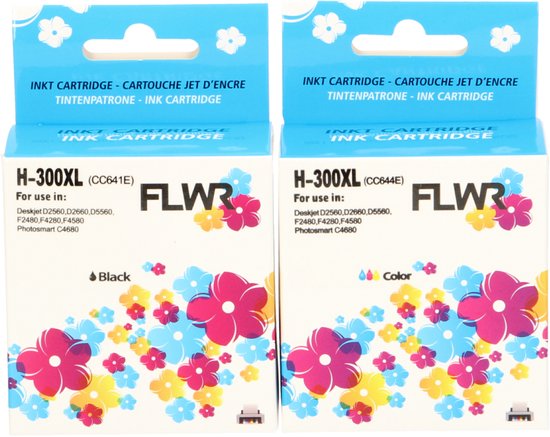 FLWR - Inktcartridge / 300XL 2-Pack / Zwart en Kleur - geschikt voor HP