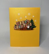 Kerstkaart met envelop - 3D Kerstkaart – Pop-up Kerstkaart– inclusief los Kaartje en enveloppe- Kerst en nieuwjaarskaarten