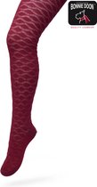 Bonnie Doon Bio Kabel Maillot Meisjes Donker Roze maat 140/158 M - Ingebreid Kabel patroon - Biologisch Katoen - Uitstekend draagcomfort - Cable Tights - OEKO-TEX - Gladde Naden - Klassiek - Roze/Rood - Mesa Rose - BP213902.280