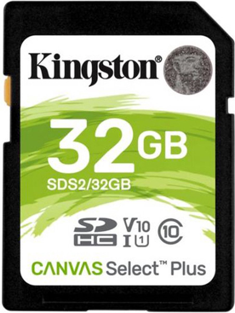 Kingston SDS2/32GB Canvas Select Plus Flash geheugenkaart 32 GB (Video Class V10, UHS-I U1, Class 10, SDHC UHS-I)