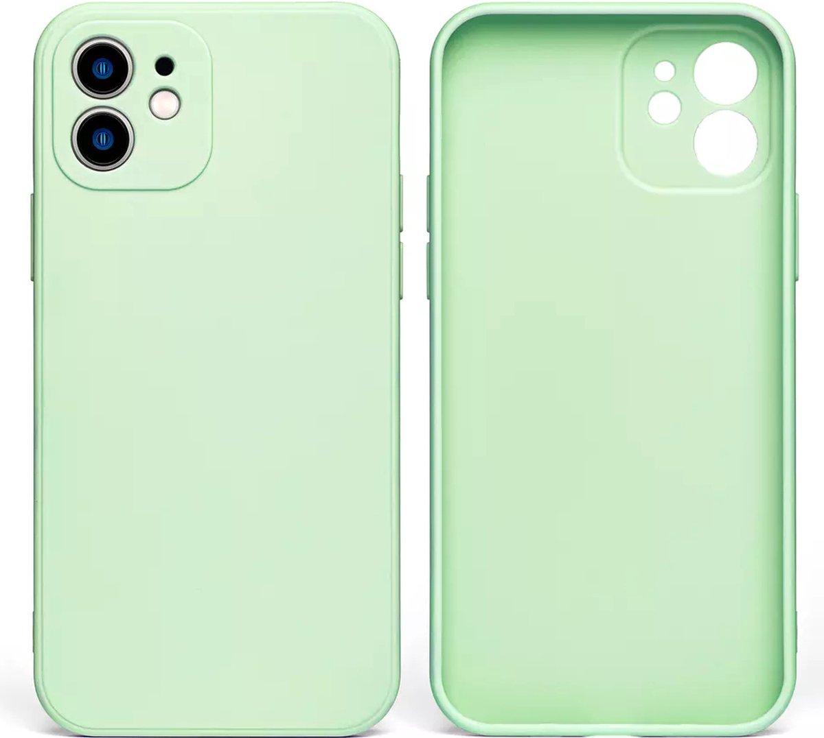 MaxVision geschikt voor Apple iPhone 11 hoesje siliconen - mint groen