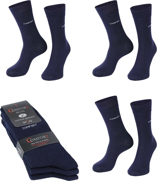 Naft Comfort sokken | zonder knellende boord | blauw | maat 43-46 | 6 paar
