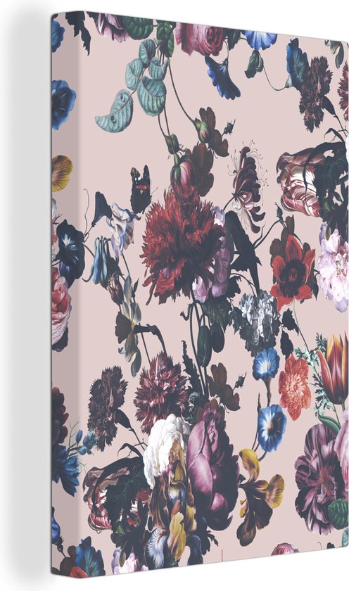 Peintures sur Toile - Fleurs - Motifs - Vintage - 120x180 cm - Décoration murale XXL
