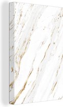 Peintures sur toile - Marbre - Or - Wit - 80x120 cm - Décoration murale