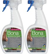 Bona Spray nettoyant pour sols durs, carrelages et Parquet stratifié - 2 x 1 litre Multipack - Nettoyant PVC - Sans traces - Séchage rapide