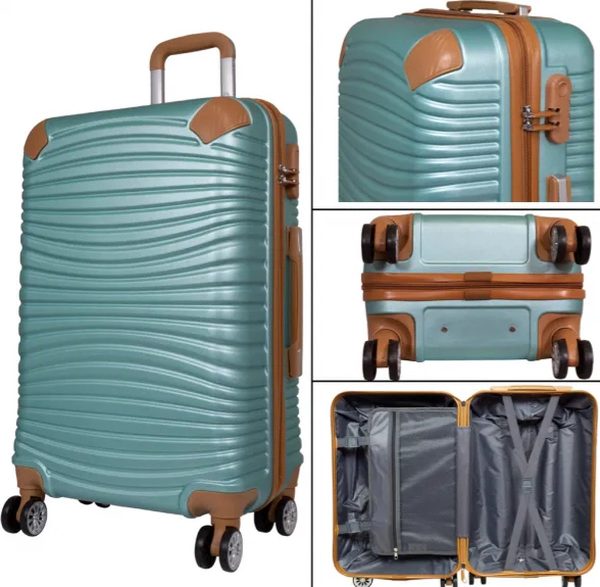 Handbagage koffer - Reiskoffer trolley - Lichtgewicht koffers met slot op  wielen -... | bol