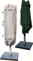 Raffles Covers Parasolhoes - Hoog: 215 cm - RUSduoP6 - Waterdicht - Solution Dyed | UV-bestendig | Rits en stok | Trekkoord - Parasolhoes voor staande parasol