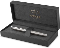 Parker Sonnet-vulpen | Roestvrij staal met palladium rand | Medium penpunt | Cadeauverpakking