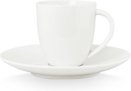 Porseleinen espressokopjes Nessa met schoteltjes, 4 stuks