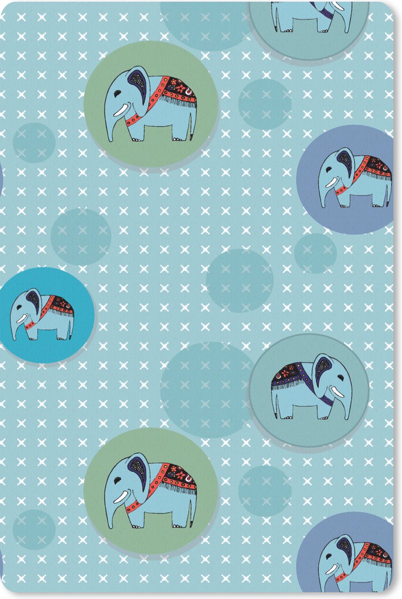 Muismat 18x27 cm - Mousepad Olifant - Stippen - Design - Muismatten