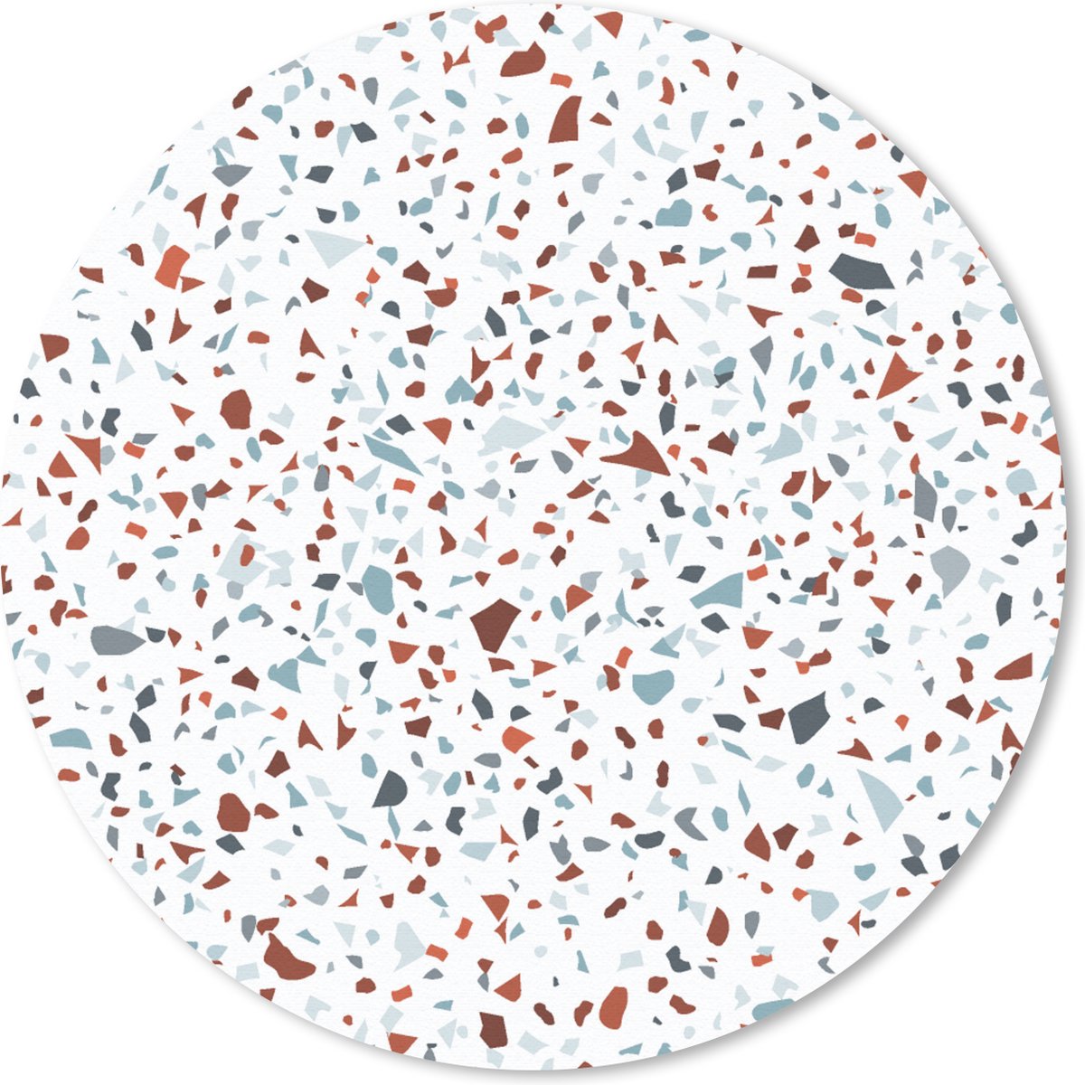 Muismat rond 50x50 cm - Mousepad Terrazzo - Design - Grijs - Bruin - Ronde muismatten