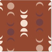 Muismat 20x20 cm - Mousepad Maan - Rood - Patroon - Muismatten