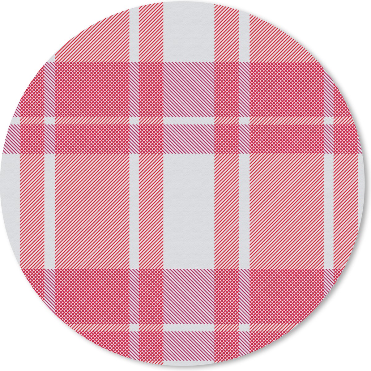 Muismat rond 30x30 cm - Mousepad Plaid - Roze - Patronen - Ronde muismatten