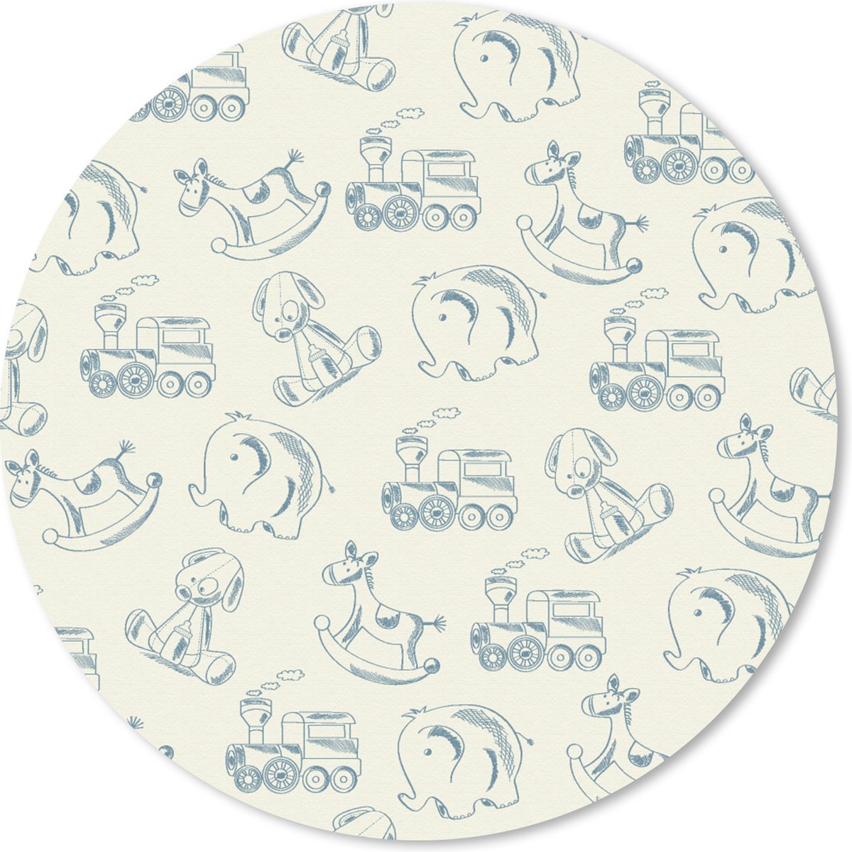 Muismat rond 20x20 cm - Mousepad Dieren - Speelgoed - Patroon - Ronde muismatten
