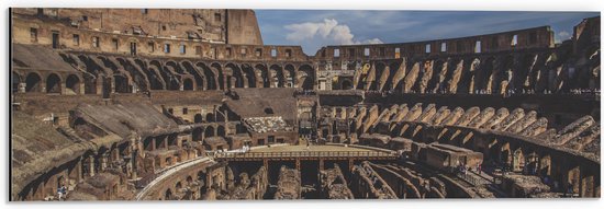 WallClassics - Dibond - Binnenkant van Colloseum in Rome - 60x20 cm Foto op Aluminium (Met Ophangsysteem)