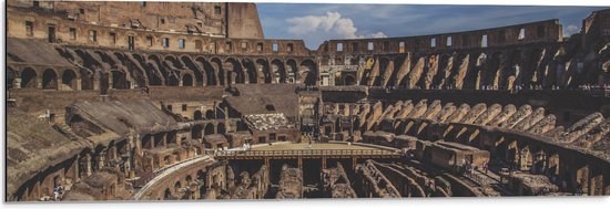 WallClassics - Dibond - Binnenkant van Colloseum in Rome - 90x30 cm Foto op Aluminium (Met Ophangsysteem)