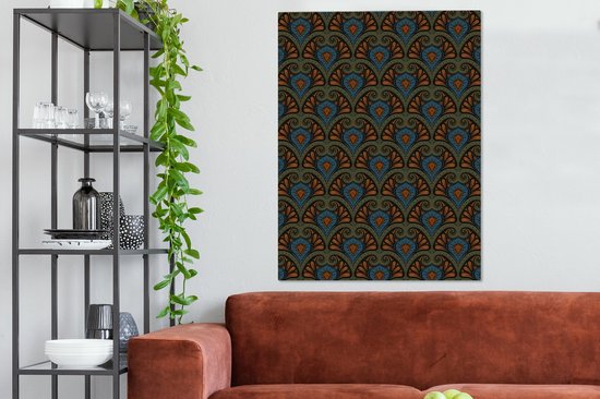 Motifs Peinture Sur Toile - Abstrait - Vert - Années 1920 - 90x120 cm - Décoration murale