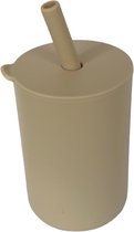 Gobelet à bec - gobelet en silicone bébé bambin enfant - cadeau bébé - beige