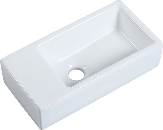 Luca Ceramics Fontein 40x21, 5x12h Keramiek Zonder Kraangat Wit Glans 12 18913