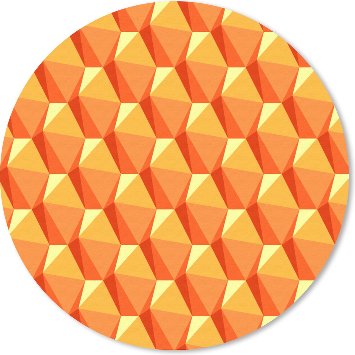 Muismat rond 20x20 cm - Mousepad Oranje - Patronen - 3D - Ronde muismatten