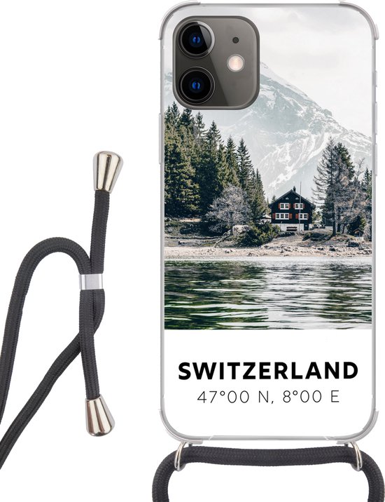 Coque avec cordon iPhone 11 - Suisse - Berg - Chalet - Siliconen -  Bandoulière - Coque... | bol.