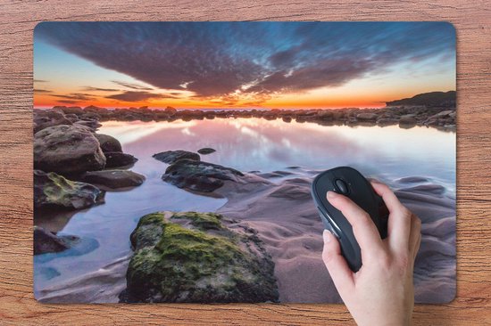 Tapis de bureau 60 x 40 cm - Tapis de souris Roches - Water - Nature - Tapis de bureau XL - Protection de bureau - Tapis de souris Ordinateur