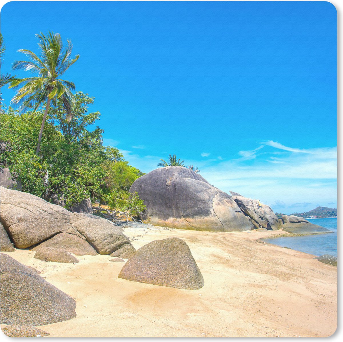 Muismat 30x30 cm - Mousepad Strand - Tropisch - Zee - Planten - Muismatten