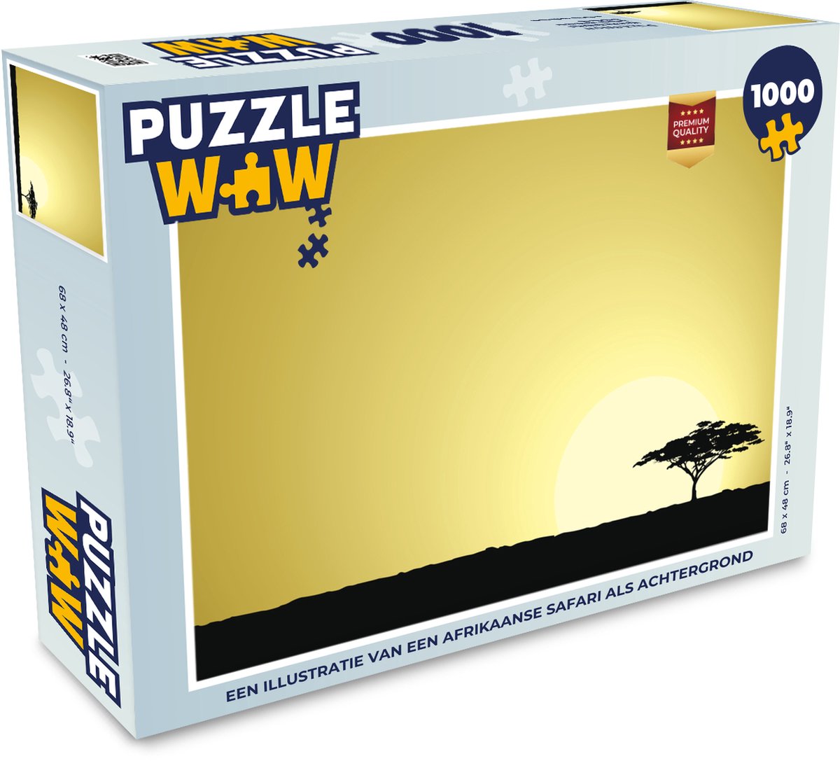 Puzzel Een illustratie van een Afrikaanse Safari als achtergrond - Legpuzzel - Puzzel 1000 stukjes volwassenen